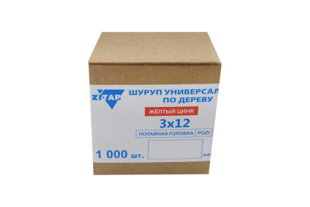 Изображение шуруп потай для дерева 3*12, желтый цинк /1000